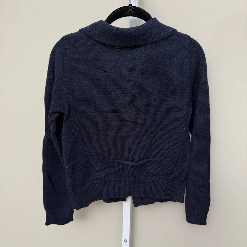 Zara Dark Blue collared Cardigan size S - Picture 5 of 5